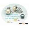 flower 7-7.5mm bread freshwater pearl clip earrings