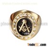 Gold Plated Stainless Steel Masonic Rings