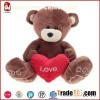 Plush Dark Brown Bear With Heart