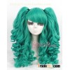 60cm long green Lolita clip on ponytails cosplay hair wig rw137f