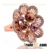Lovely rose flower diamond ring