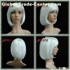 short bobo white synthetic wig