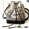 Silk Print Leather Wallet