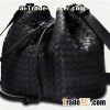 Woven Leather Bucket Bag