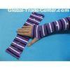 Comfortable Cotton / Polyamide / Spandex Purple + White + Black Striped Ladies Arm Warmer Knit