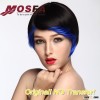 blend human hair wig--M16302 1B-BULE