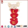 Stuffed White Elephant With Four Hearts