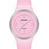 Light Pink Round Fashion Unisex Mens Analog Watch , PU Strap
