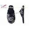 Bowknot silk soft bottom closed toe slippers black fashion , ladies house slippers