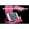 Pink Mobile Phone Shells , iPhone 5S Leather Wallet Cell Phone Case