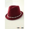 Fashion Candy Color Noble Lady Wool Felt Fedora Hat with Pearl Round