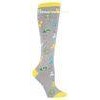 Customized Grey / Yellow Cotton Polyester Knee High Tube Socks For Girls / Women