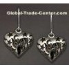 Stylish and bright heart shaped silver hoops earrings jewelry with carved star and moon