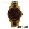 Wood And Gold Stainless Steel Water Resistant Watch Wholesale