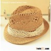 2016 Fashion Lace Fedora Hats Beach Paper Straw Hats