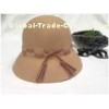 Lady Fashion Wool Felt Fedora Hat with Ribbon