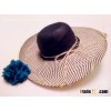 Hot Sale Large Brimmed Lady Fashion Sun Visor Straw Hat with Bowknot