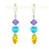 Unique fashion design 925 sterling silver dangle earrings with colorful stones