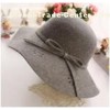 Gray Cutwork Heart Floppy Fashion 100% Wool Hats