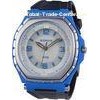 Round Sports Quartz Mens Analog Watch Blue , Stainless Steel Case Back