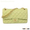 Chanel Maxi Classic Jumbo Dark-Green Sheepskin Leather With CC Glod Chain