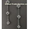 925 silver dangle earrings of simple style with zirconia stones inlaid