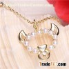 Costume Pendant Jewelry Taurine Taurus Pearl Pendant For Man, April Birthday Gift Pearl Bull Pendant