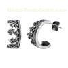 Custom made crown shape 925 sterling silver hoops earrings with cz stones inlaid