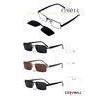 Square Eyeglass Frames With Clip On Sunglasses For Unisex , Wine / Black Color