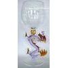 Pyrex Glass Hand Blown Glass Goblets Art With Colored Dragon Handle