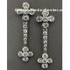 Shiny flower - shaped 925 silver dangle earring with crystal cz stones paved
