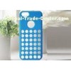 Rubber Apple iPhone Protective Cases Blue Perforated Mobile Phone Shells