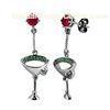 Personalized 925 sterling silver dangle earring of two - tone for female