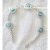 Girls 7 Inch Evil Eye Jewelry Light Blue Rhodium Plated Tennis Bracelet