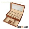 12 Slots Mens Watch Box PU Leather Watch Case Glass Top Watch Display Organizer