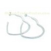 Flat Open Heart Shaped Stainless Steel Earrings Clip Back / Silver Hoop Earrings