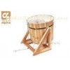 Solid White Pine Wooden Sauna Bucket With Wall Hanging , Automatic Pour And Water In