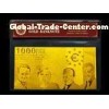 Pure 99.9% GOLD Euro Banknote 1000 EUROS Bill Banknote Mint In Mylar Sleeve