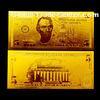 America $5 Engrave gold dollar bill custom gold bank note for Business gifts