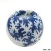 Ball christmas candle with Snow Design in round shape