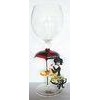 Drinking Hand Blown Glass Goblets , Painted Girl Under Umbrella Beautiful Tumblers