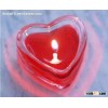 Clear Red Heart Shape Glass Candle