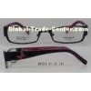 Metal Optical Black Rectangular Eyeglass Frames For Women With Butterfly Pattern