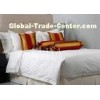 Customized Luxury Hotel Bed Linens with White Cotton Sateen Fabric , Hotel Bedding Sets