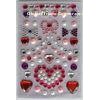 Red Brightness Love Heart Stickerswith Rhinestone , OEM