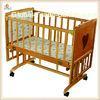 Small Swing Baby Wooden Cribs With Brakes Wheels , Modern Baby Cribs