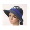 Natural 8cm Brim Spring Straw Braid Womens Sun Hats With Navy Band For Party
