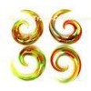 Tragus Glass spiral plugs body jewelry 5/8" Gauge , custom barbells