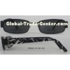 Black Optical Eyeglass Frames With Clip On Sunglasses For Reading Glasses