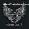 Colorful Hot fix angel wing Rhinestone Heat Transfers 19.5cm  x21.5cm